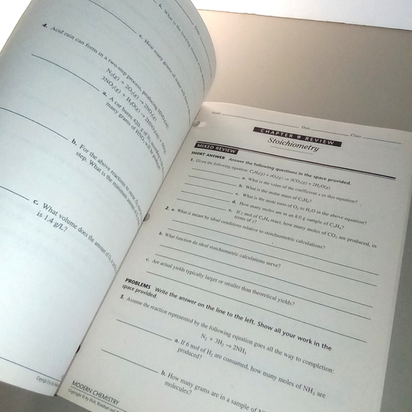 Holt, Rinehart and Winston Modern Chemistry: Study Guide Teacher’s 1st Edition - Picture 9 of 13